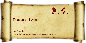 Medus Izor névjegykártya